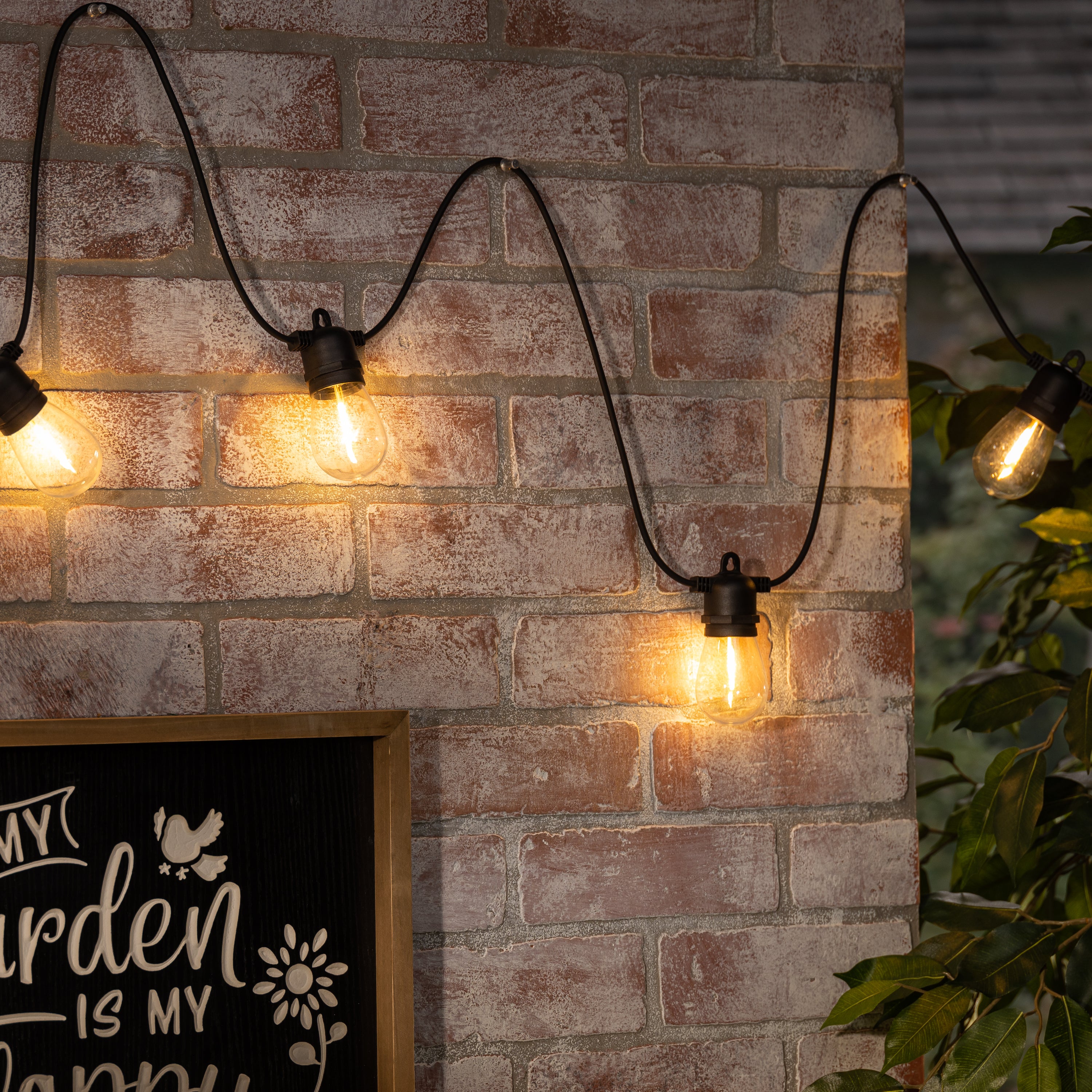 Connectable 14.75 ft. LED A60 Patio String Lights